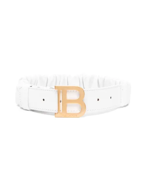 Balmain Kids logo-buckle leather belt