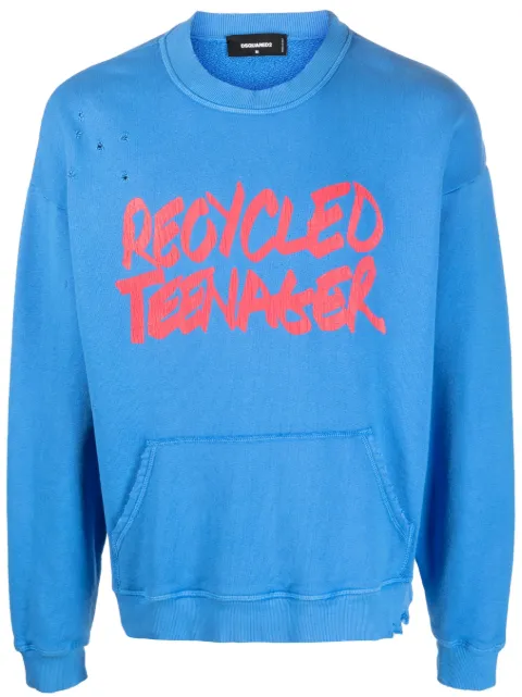 DSQUARED2 slogan-pront cotton sweatshirt