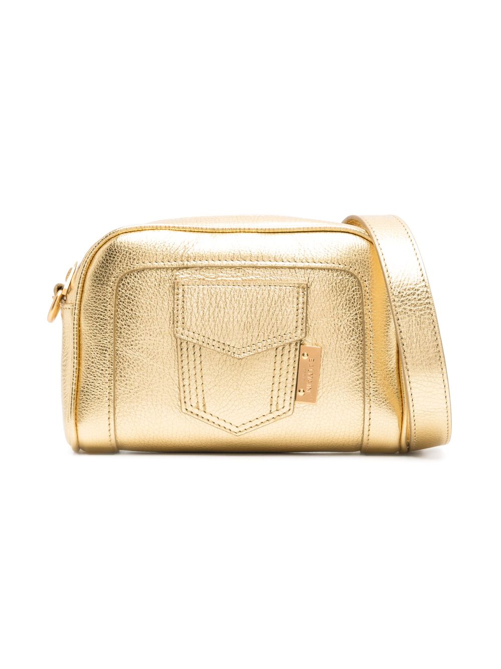 Balmain Kids' Grained Calf-leather Bag In Gold