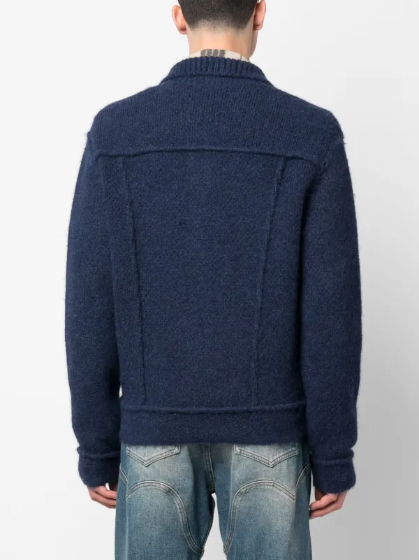 DSQUARED2 button-up wool-blend Jacket | Blue | FARFETCH UK