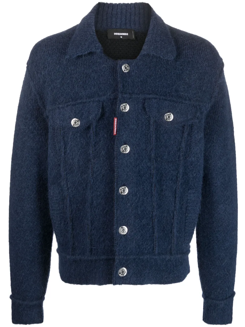 Shop Dsquared2 Button-up Wool-blend Jacket In Blue