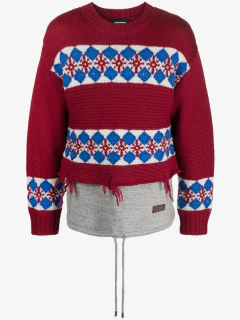 DSQUARED2 distressed-finish wool jumper