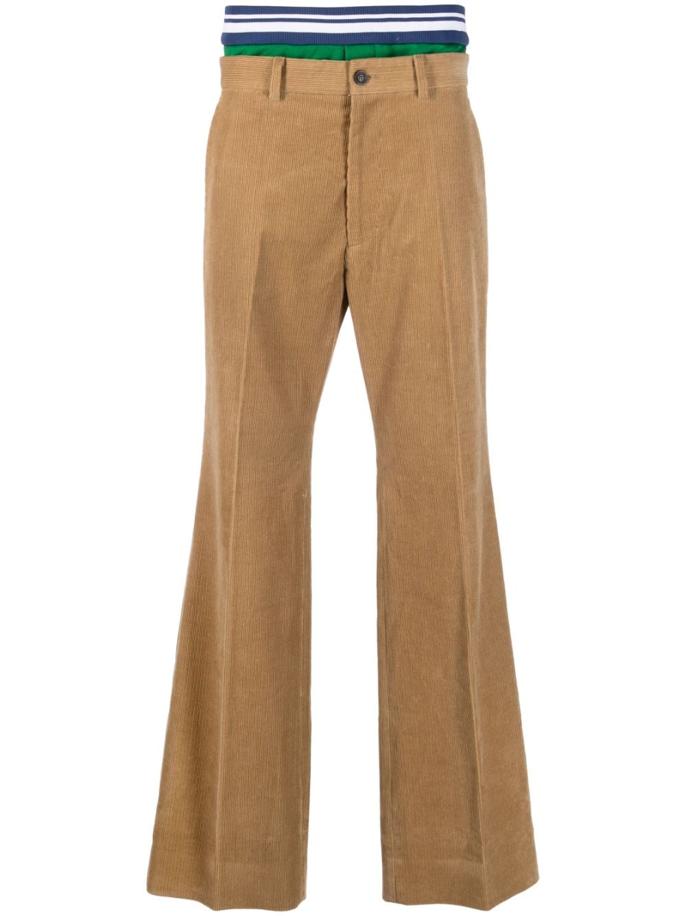Dsquared2 Double-waistband Corduroy Trousers In Brown