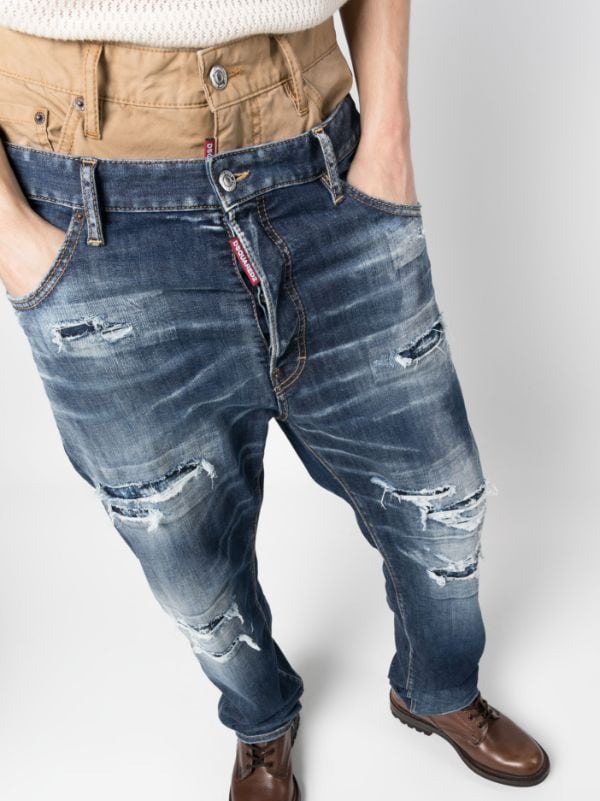 Dsquared2 double-waist Distressed Jeans - Farfetch