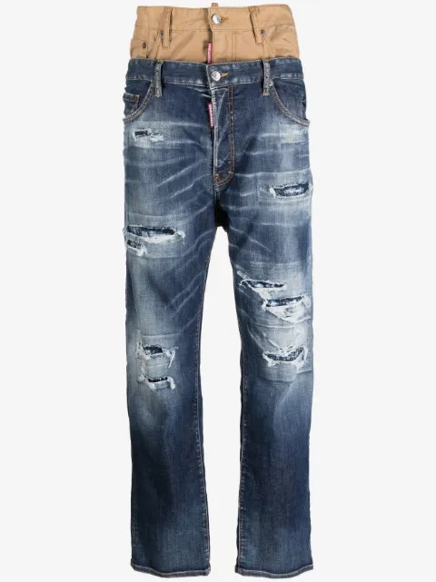 DSQUARED2 double-waist distressed jeans