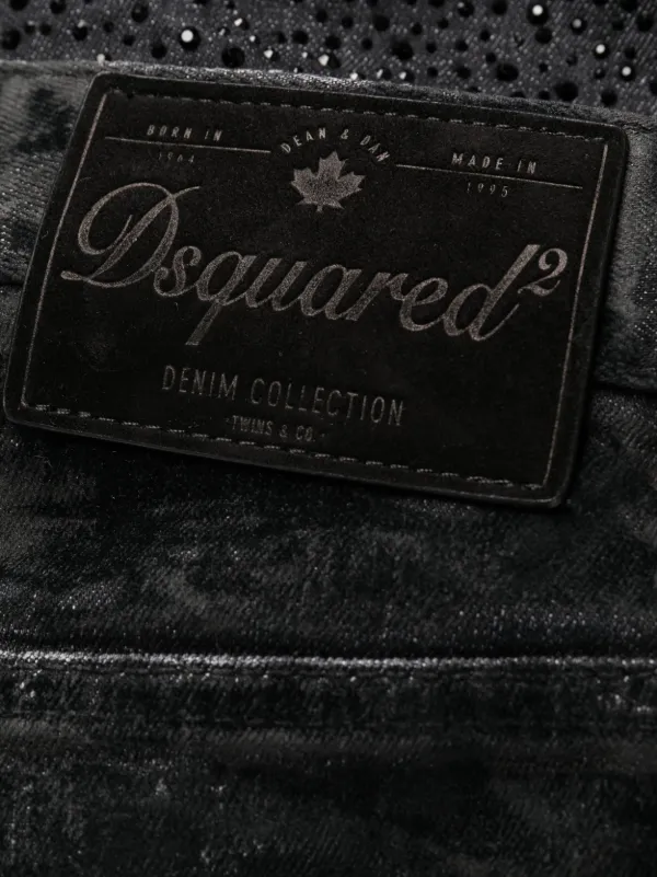 DSQUARED2 ビジュートリム スリムジーンズ | ブラック | FARFETCH JP