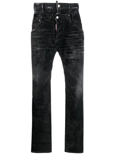 DSQUARED2 crystal-embellished slim-cut jeans 