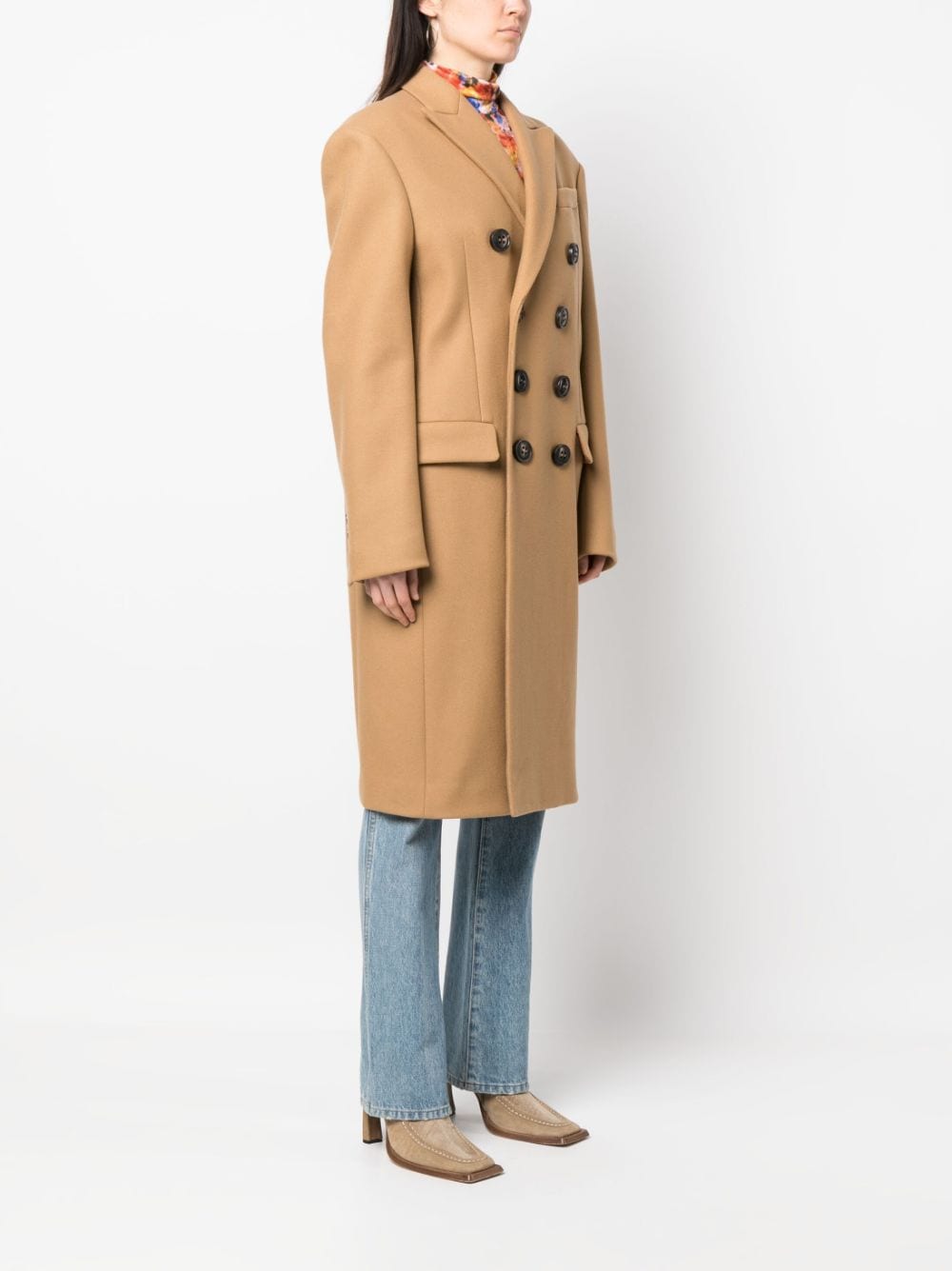 Shop Dsquared2 Double-breasted Long-sleeve Trench Coat In Neutrals