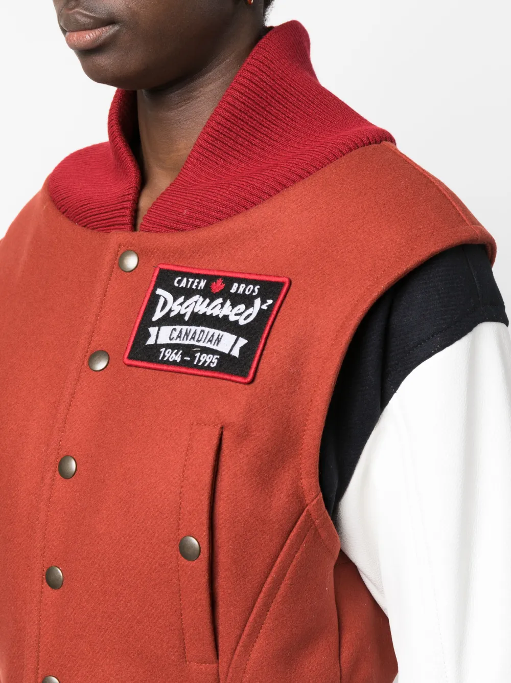DSQUARED2 Bomberjack met logopatch Rood