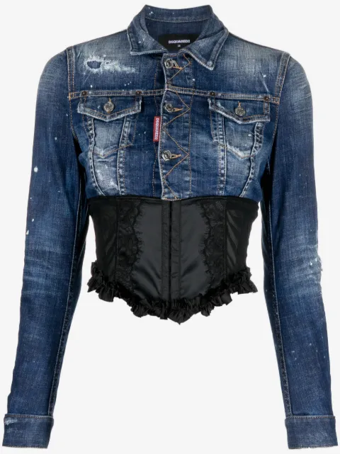 DSQUARED2 long-sleeve bodice denim jacket 