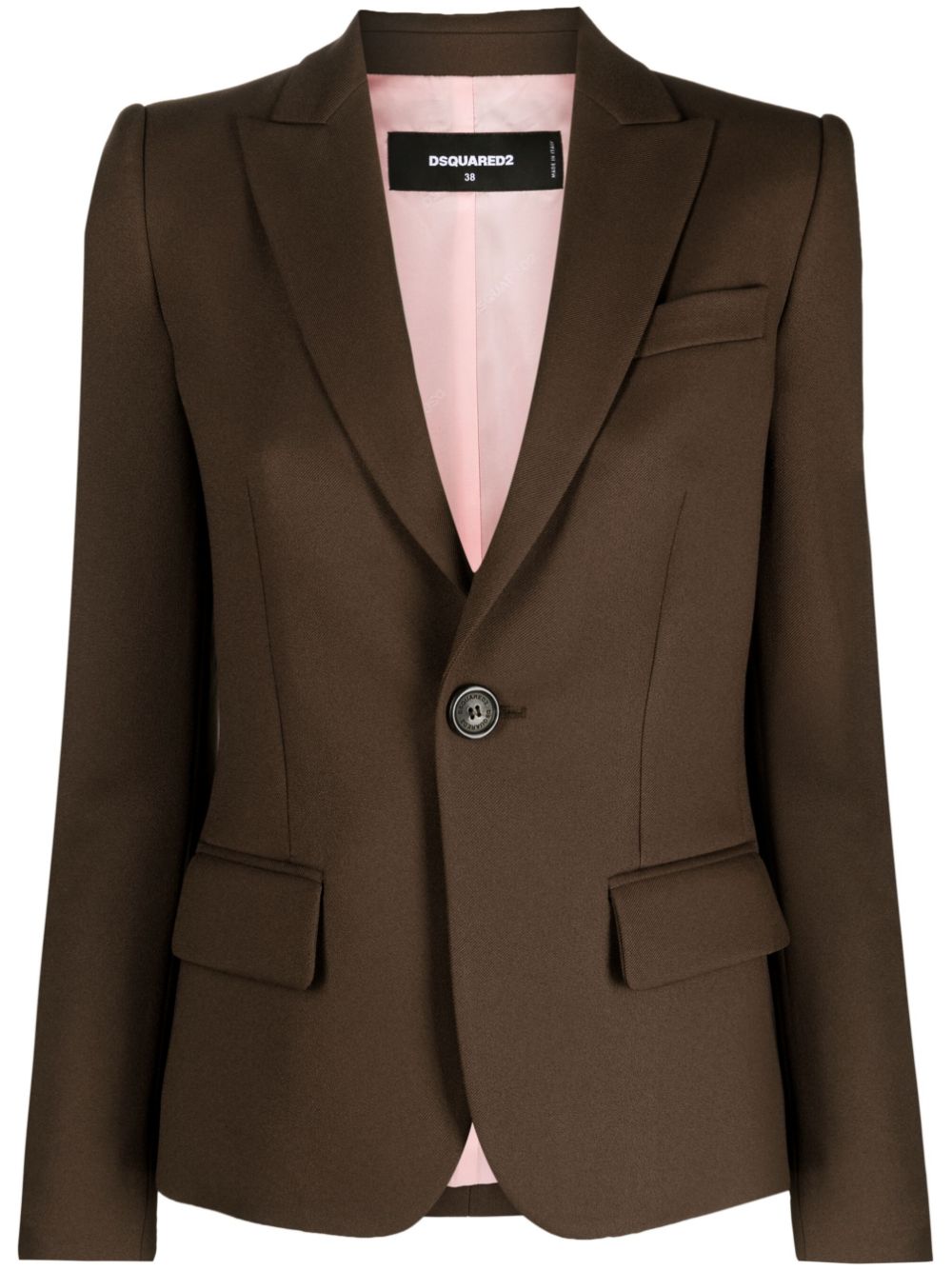 Dsquared2 Single-breasted Long-sleeve Blazer In Brown