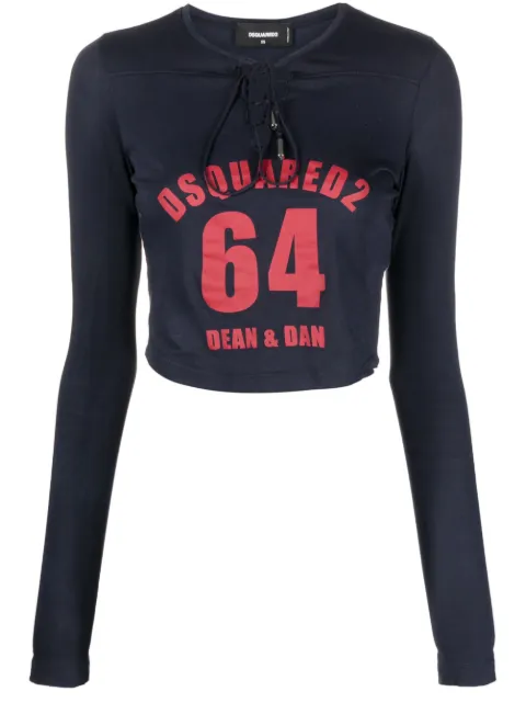 DSQUARED2 logo-print long-sleeve sweatshirt