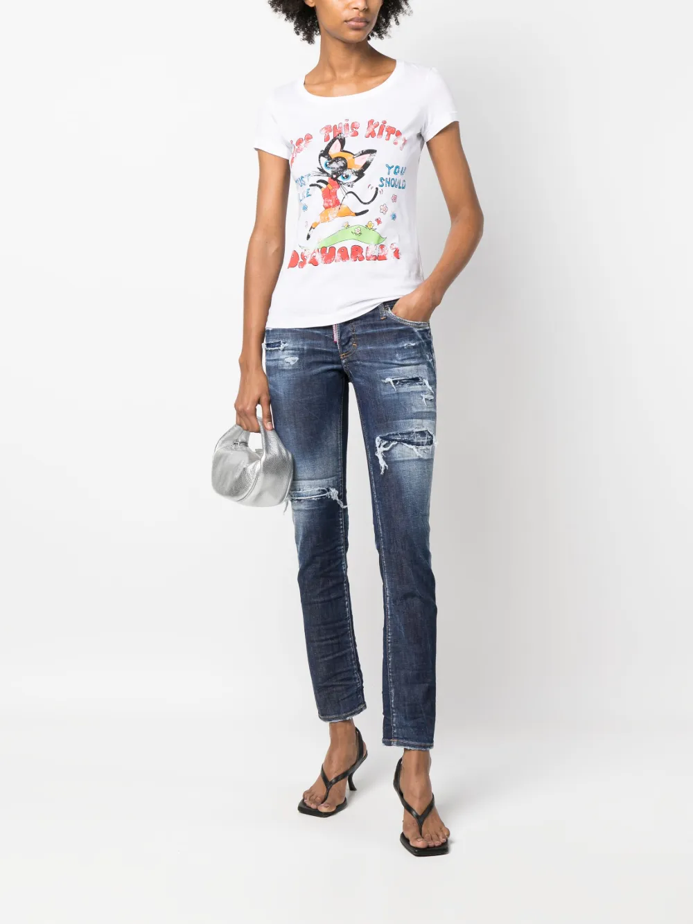 Dsquared2 T-shirt met print - Wit