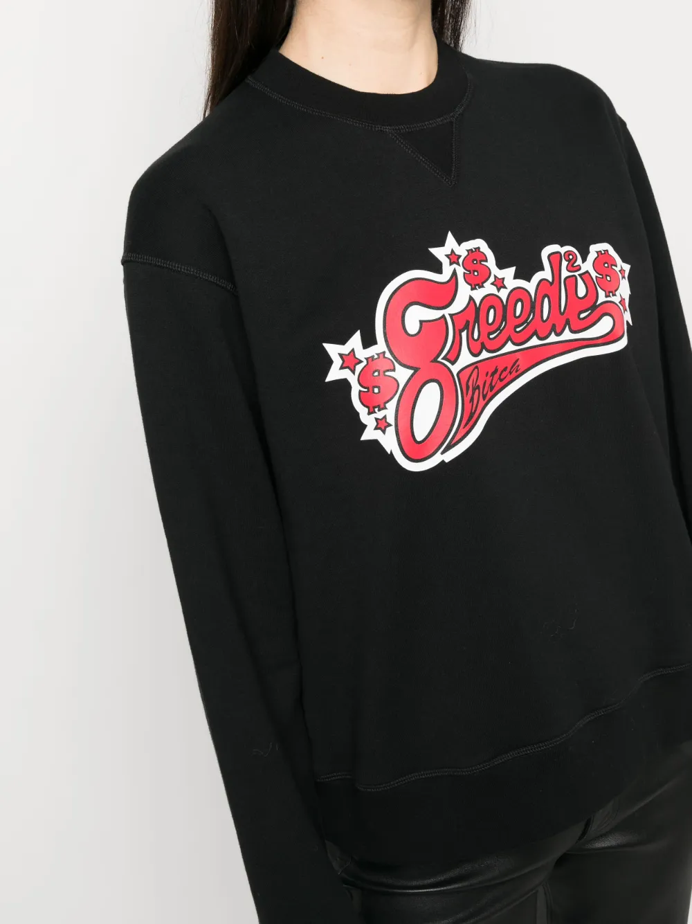 Dsquared2 Logo-print Long-sleeve Sweatshirt In Black
