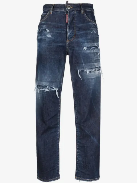 DSQUARED2  jeans con efecto envejecido de tiro alto 