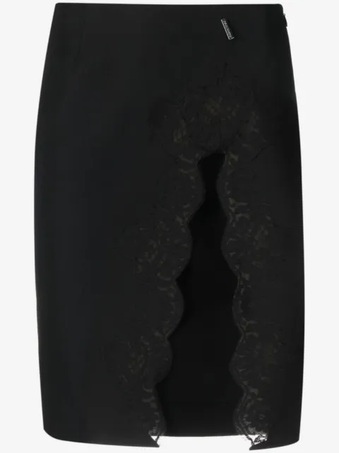 DSQUARED2 lace-detail virgin wool skirt