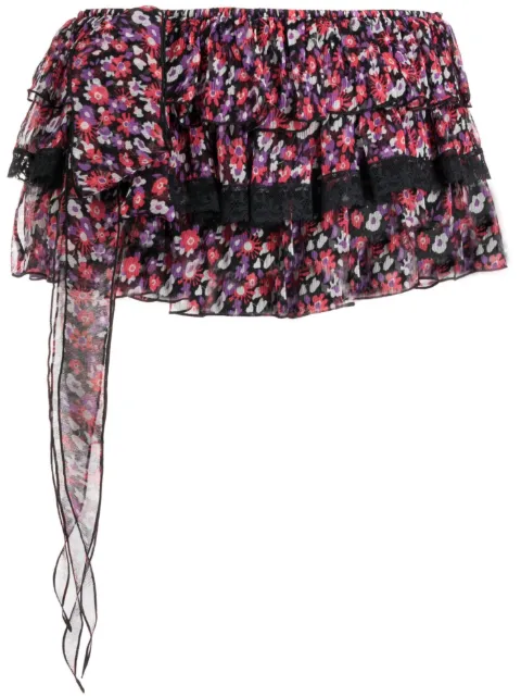 DSQUARED2 floral-print ruffle-detail shorts