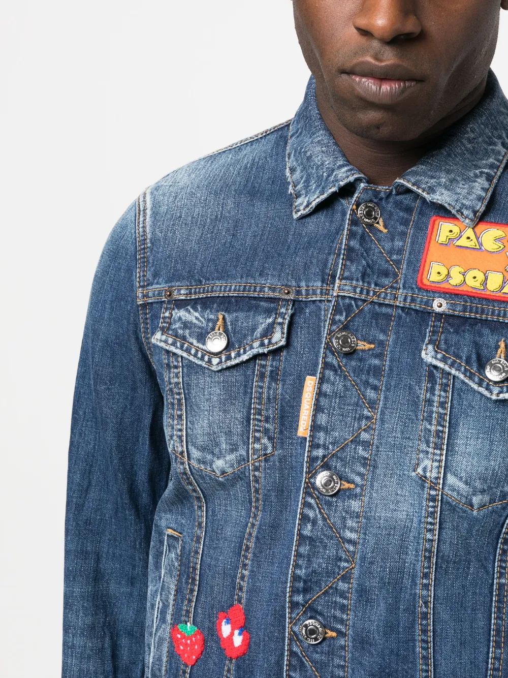 Dsquared2 logo-patch long-sleeve Denim Jacket - Farfetch