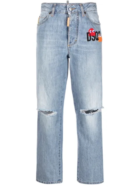 DSQUARED2 ダメージ クロップドジーンズ