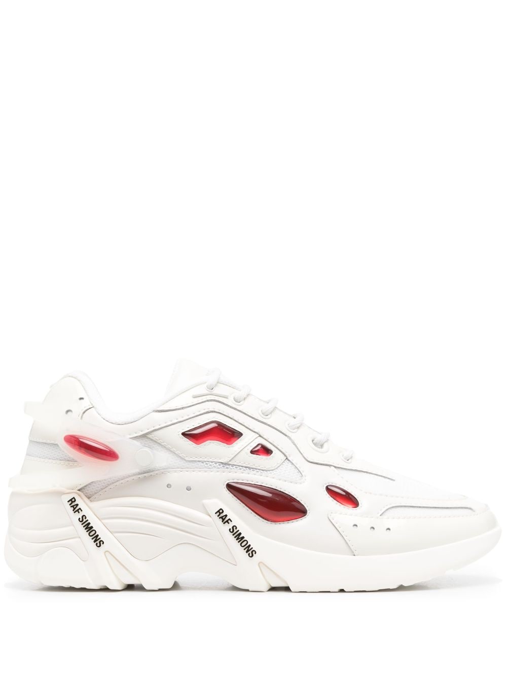 Raf Simons Antei Panelled Leather Trainers In Weiss