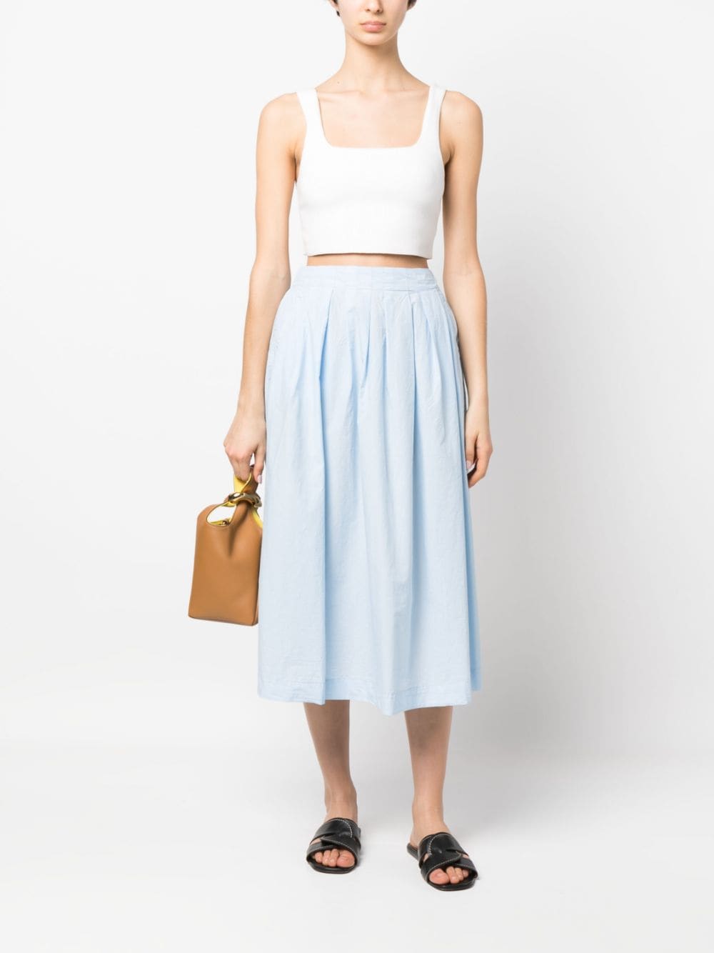 Peserico High waist midi-rok - Blauw