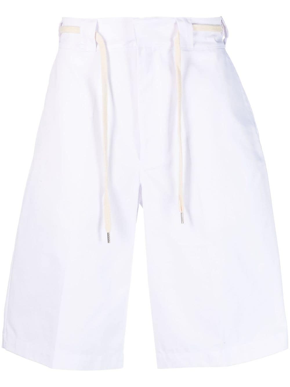 Shop Drôle De Monsieur Twill Bermuda Shorts In White