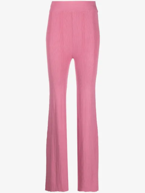 REMAIN ribbed knit flared trousers