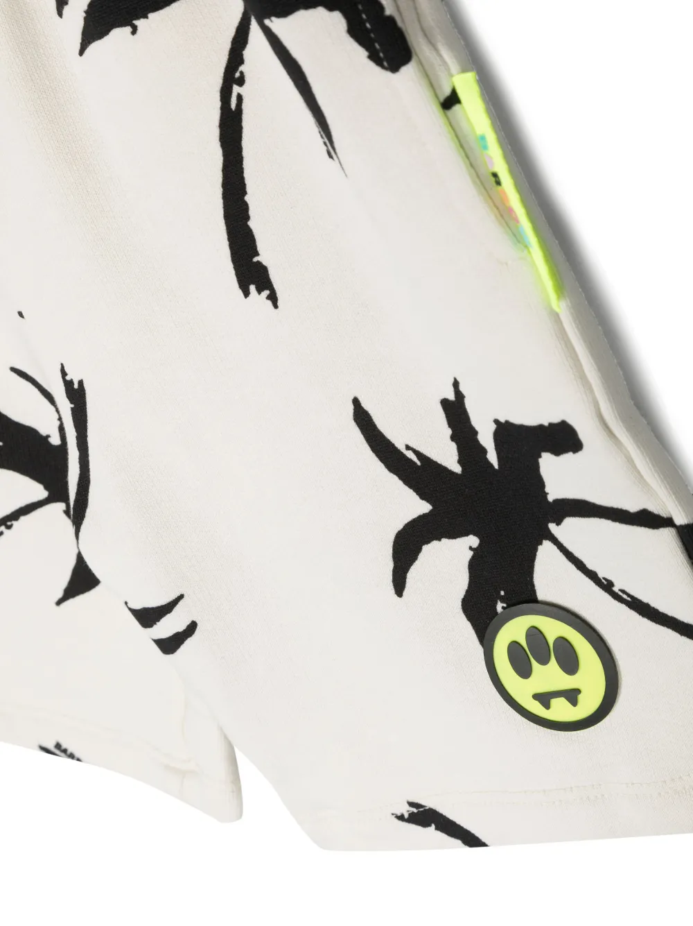 Barrow Palm Tree-print Cotton Shorts In Neutrals