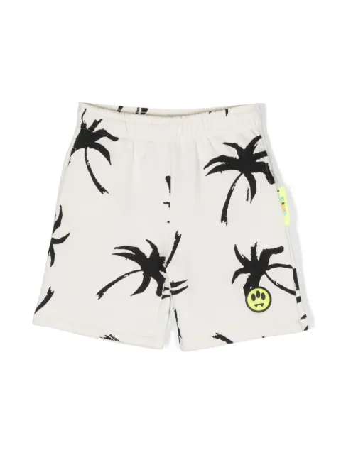 Barrow kids palm tree-print cotton shorts