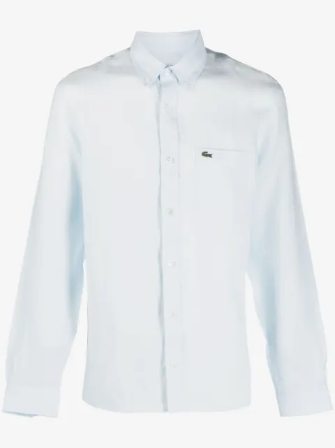 Lacoste logo-patch button-down shirt