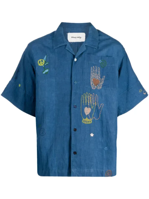 STORY mfg. logo-print shirt