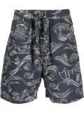 Maharishi Songkran graphic-print shorts - Blue