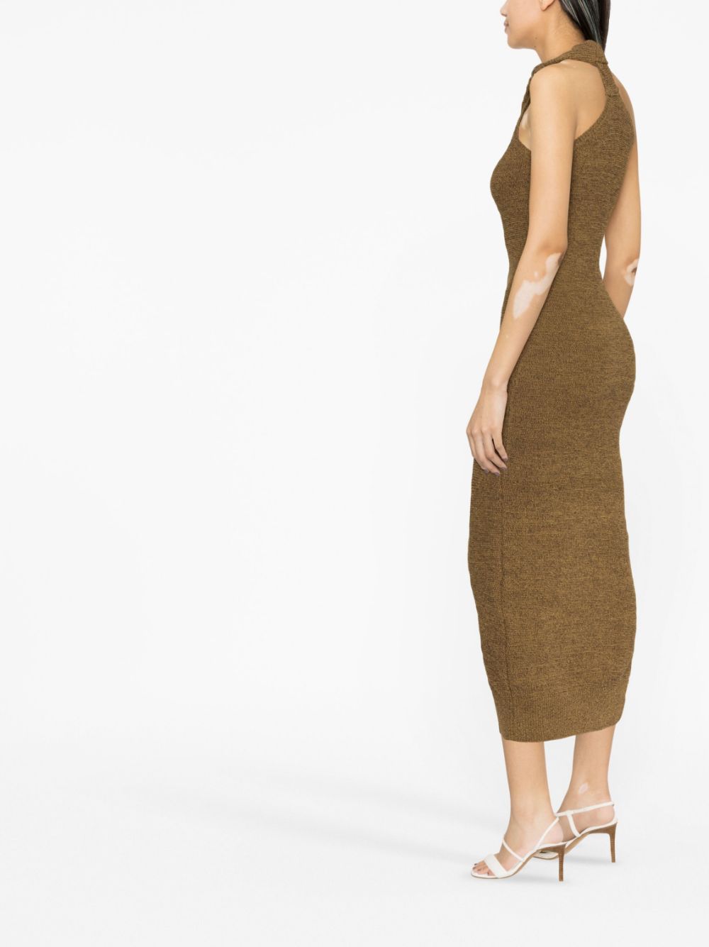 Shop Jacquemus La Robe Maille Noeud Dress In Brown