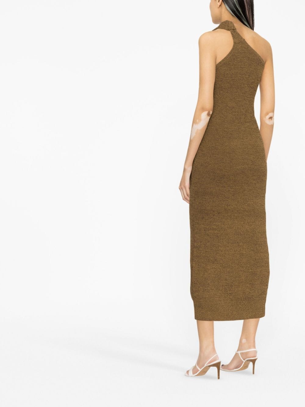 Shop Jacquemus La Robe Maille Noeud Dress In Brown