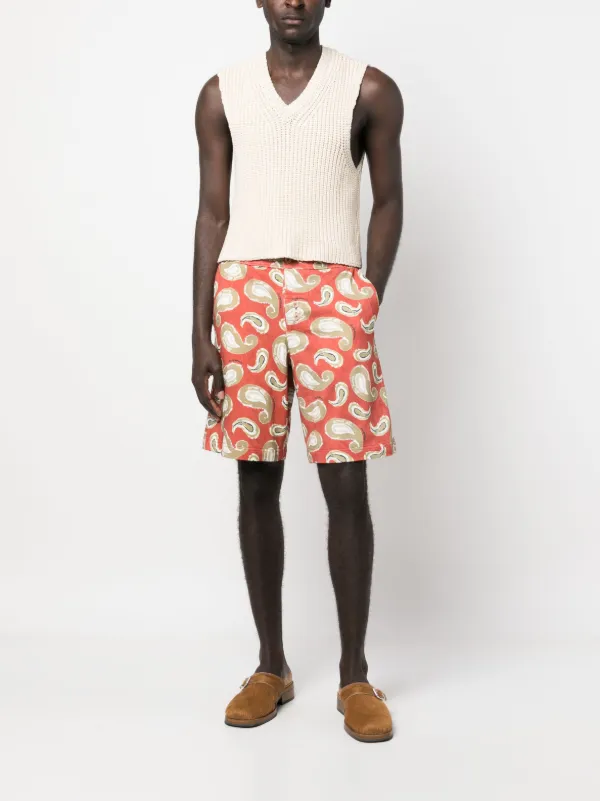 Jacquemus Le Short Pingo paisley-print Shorts | Red | FARFETCH