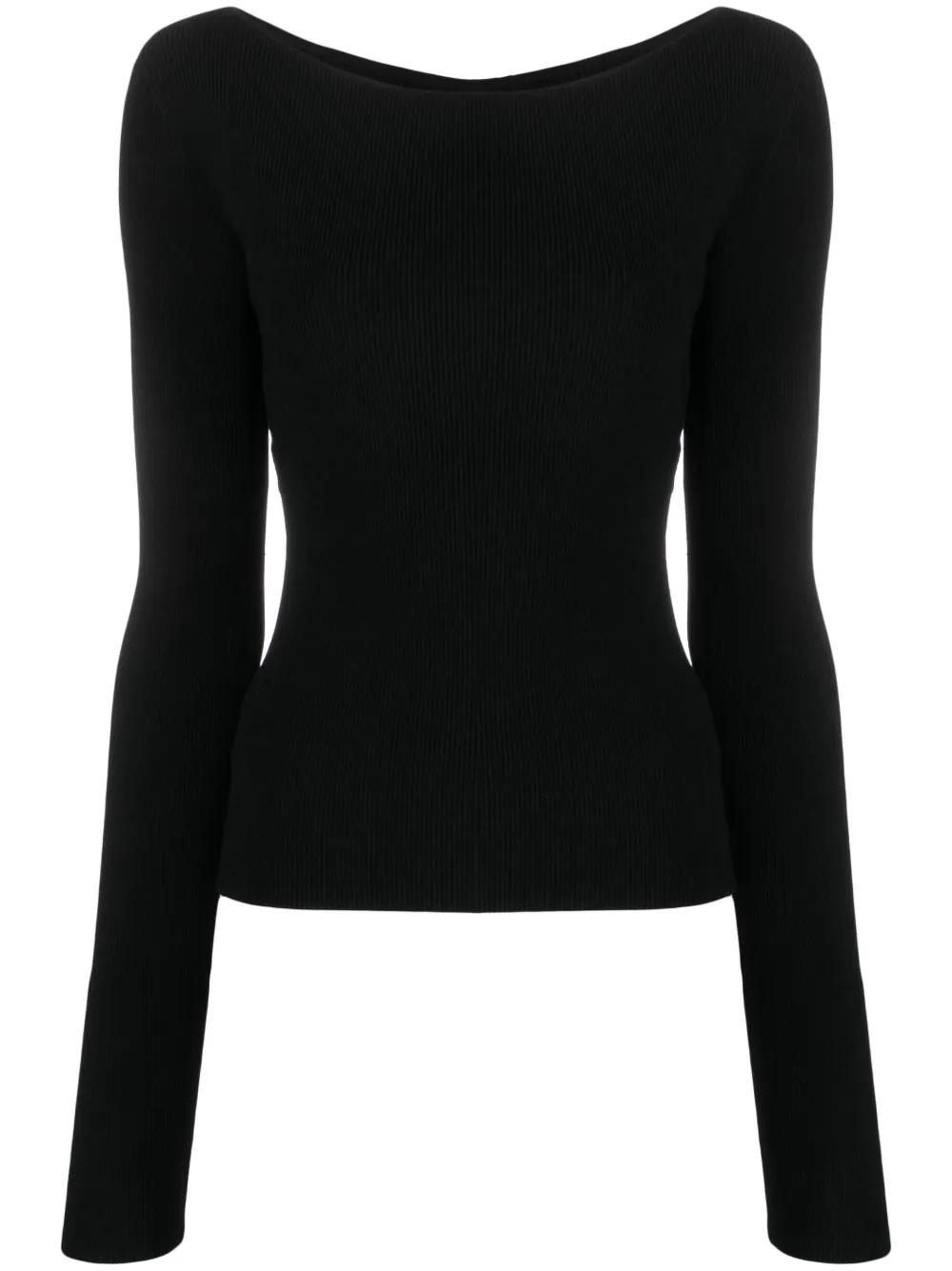 Low Classic Knitted Long-sleeve Top In Schwarz