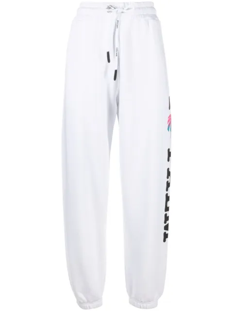 Palm Angels logo-print cotton track pants