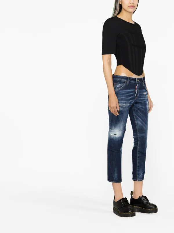 Dsquared2 Distressed Cropped Jeans - Farfetch