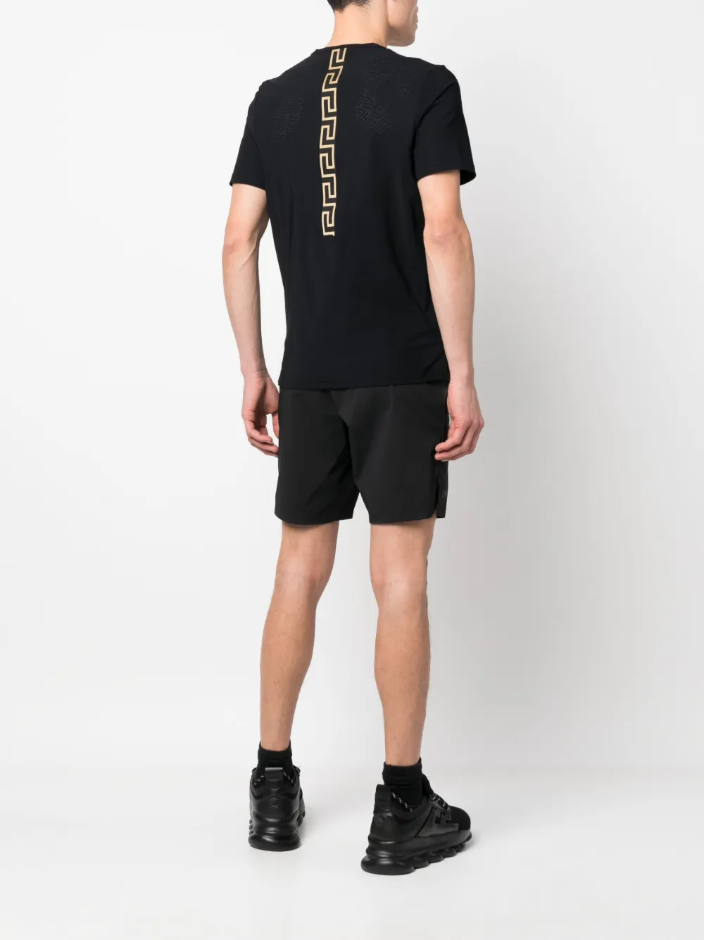 Shop Versace Logo-patch T-shirt In Schwarz