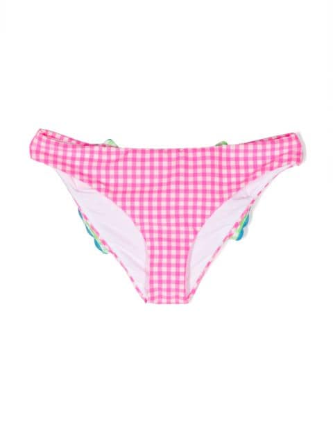 bow-detail gingham bikini bottoms