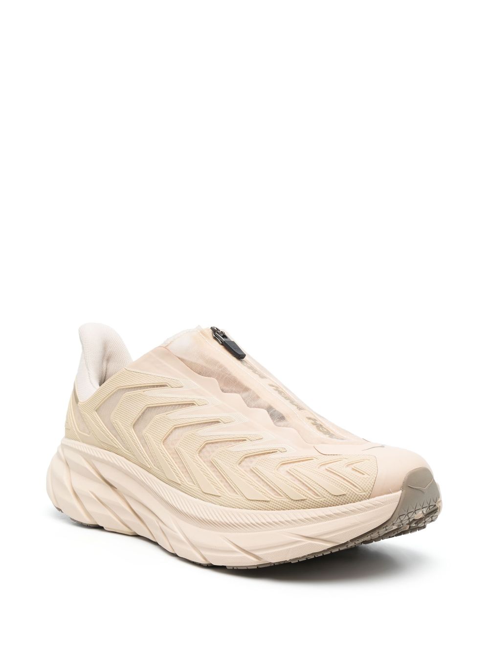 Hoka One One Project Clifton sneakers met rits - Beige