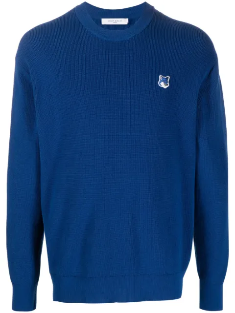Maison Kitsuné logo-patch knit jumper