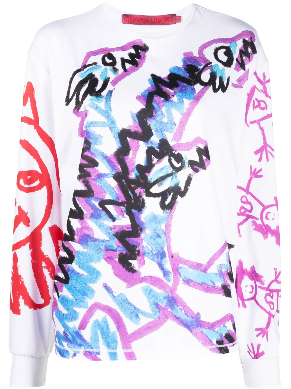 Chopova Lowena Illustration-print Long-sleeve T-shirt In Weiss