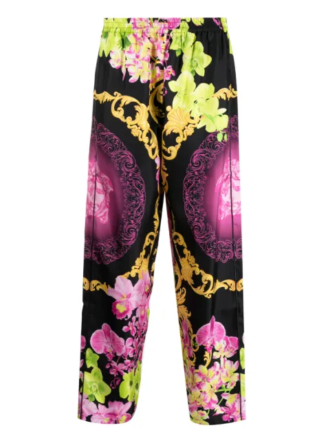 Versace floral-print silk beach trousers 