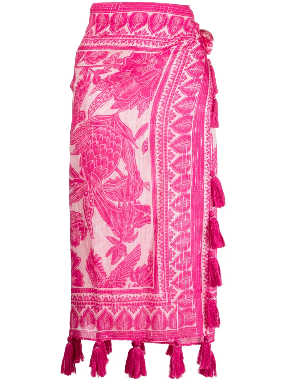 FARM Rio wrap-design high-waisted skirt