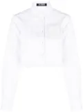 Raf Simons logo-patch cropped shirt - White