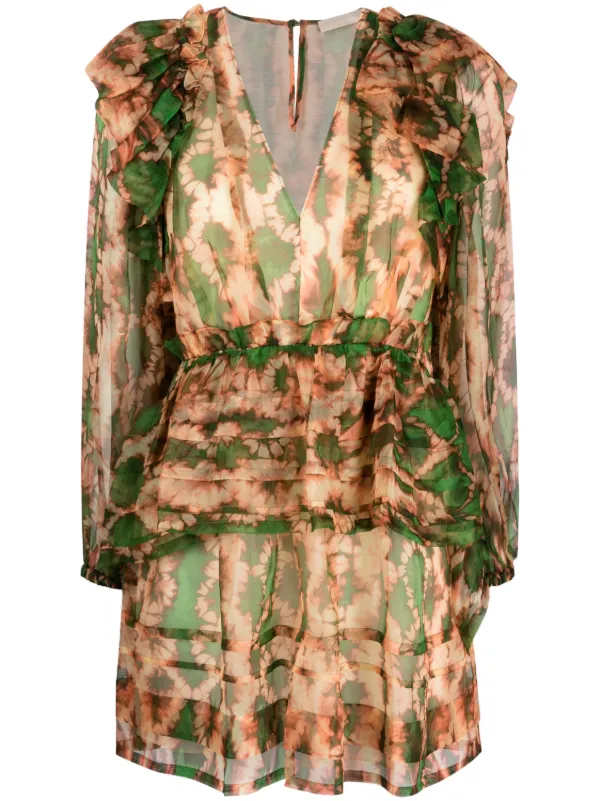 Ulla Johnson Adelaide Abstract-print Silk Minidress in Green
