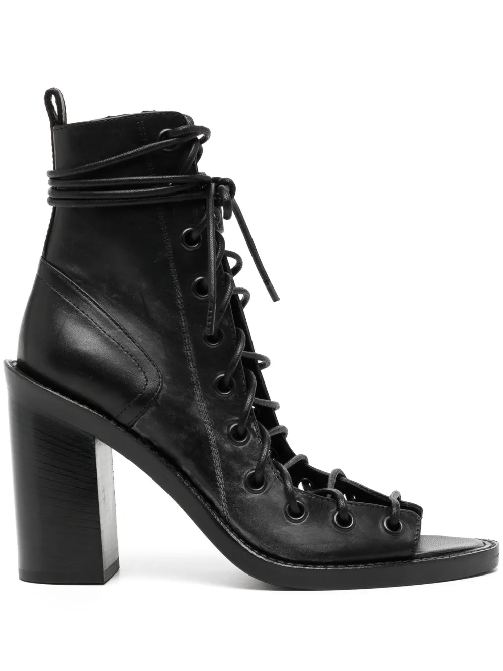 Ann Demeulemeester Woman Ankle Boots Black Size 11 Leather In Schwarz