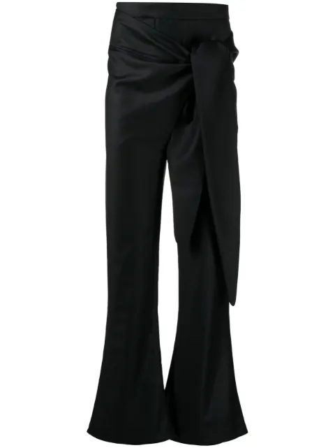 AARON ESH tie-fastening wool trousers