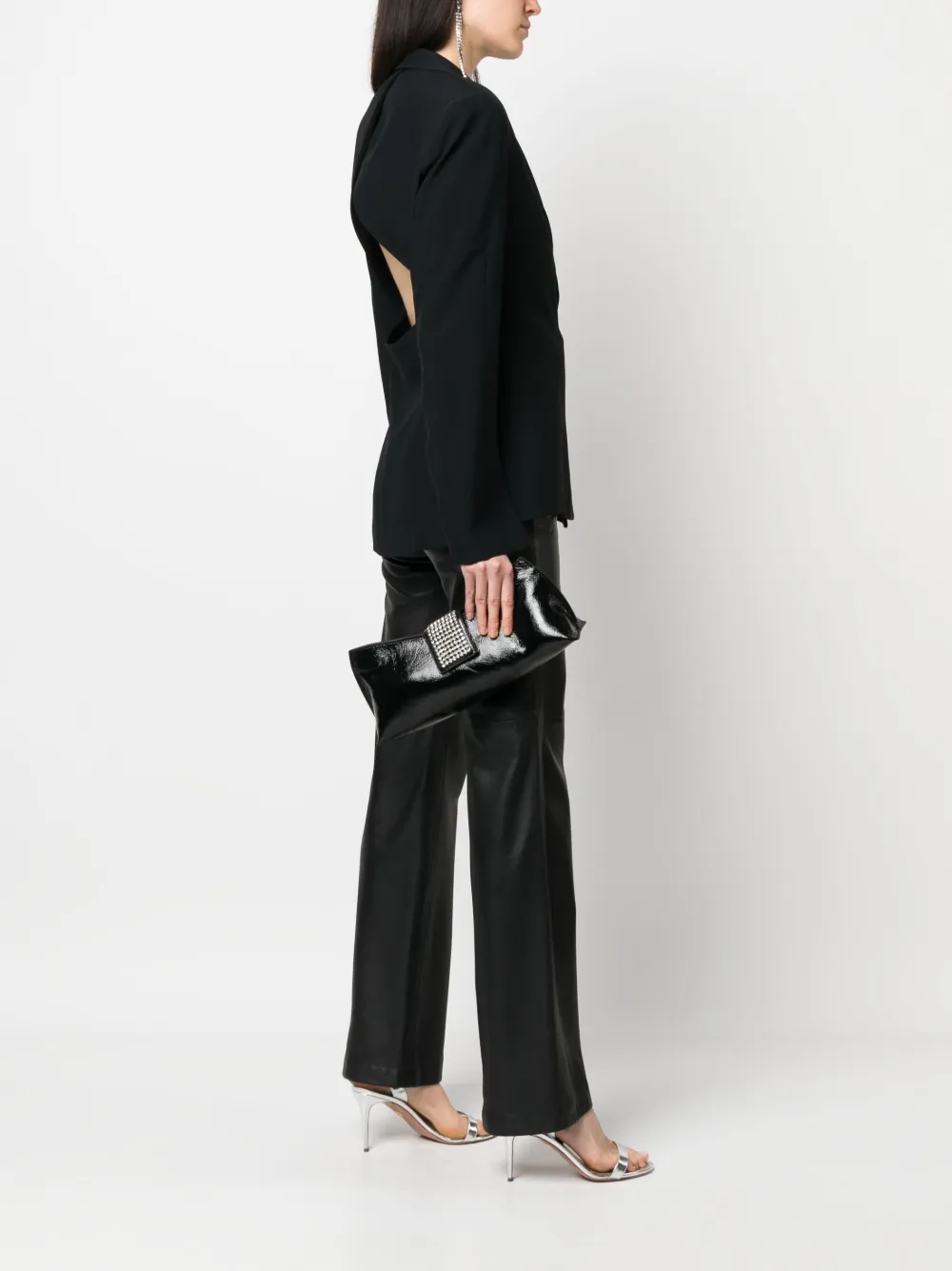 Manu Atelier Leren clutch - Zwart
